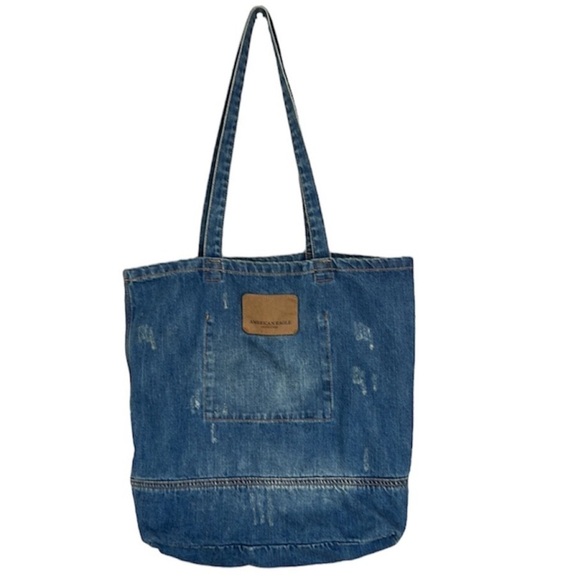 American Eagle Outfitters Denim Tote Bag NWOT - Picture 3 of 9